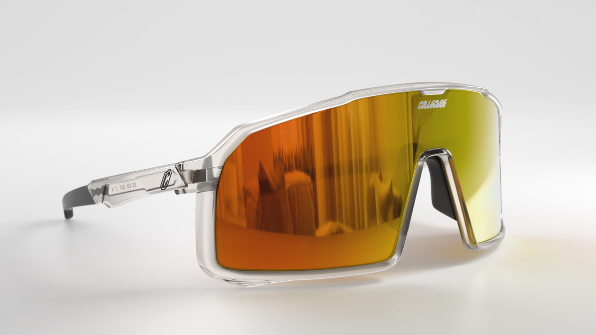Collective Bikes Collective Epsilon Sunglasses - Clear/Orange